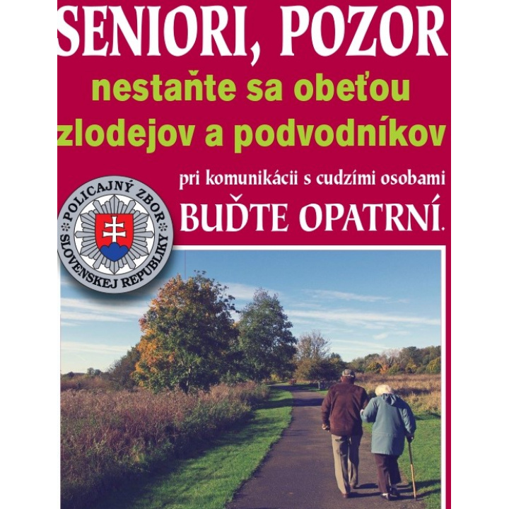 SENIORI, POZOR